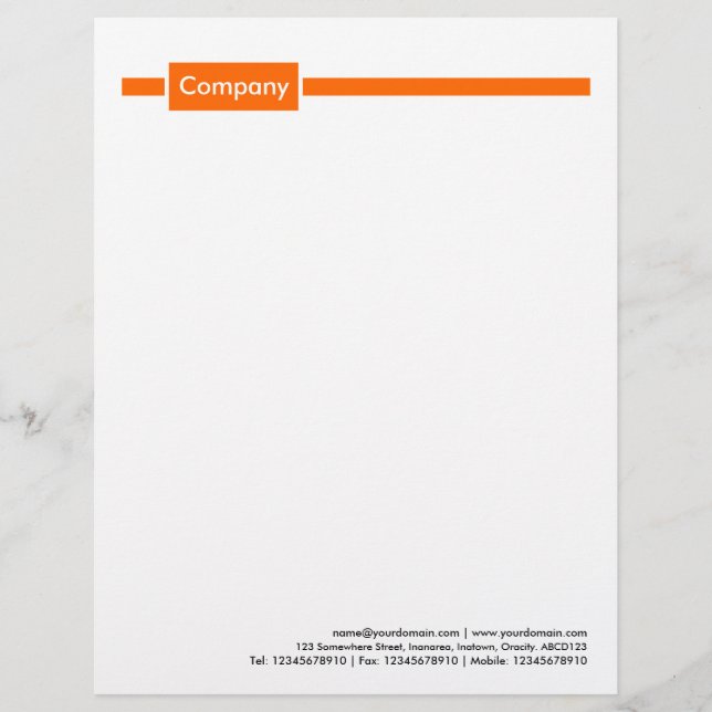 Panel und Linie - Orange Briefbogen (Vorderseite)