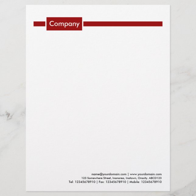 Panel und Zeile - Ruby Red Briefbogen (Vorderseite)