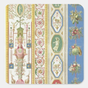 Panel von Raphael Loggia am Vatikan, engr Quadratischer Aufkleber