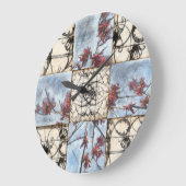 Paneled Abstract Scrollwork Painting Große Wanduhr (Winkel)