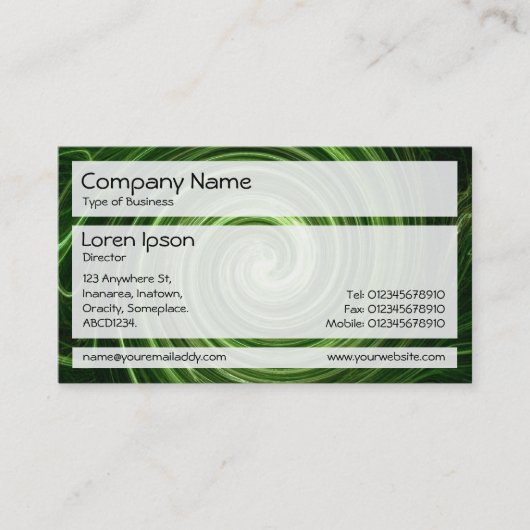 Panels 02 - Grüne Galaxie Visitenkarte (Vorderseite)