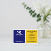 Panels - Bernstein, Dunkelblau und Weiß Visitenkarte (Stehend Vorderseite)