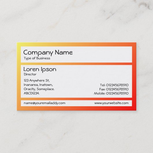 Panels - Gelb bis rot Visitenkarte (Vorderseite)