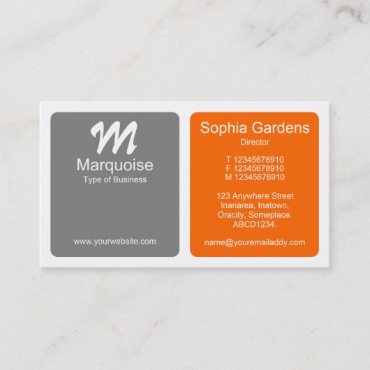 Panels - Grau und Orange Visitenkarte (Vorderseite)