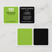 Panels - grün, schwarz und weiß visitenkarte (Vorne/Hinten)