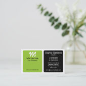 Panels - grün, schwarz und weiß visitenkarte (Stehend Vorderseite)