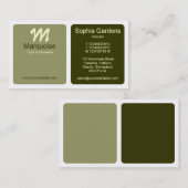 Panels - Grünbraun, Khaki, Creme und Weiß Visitenkarte (Vorne/Hinten)