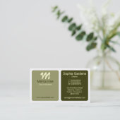 Panels - Grünbraun, Khaki, Creme und Weiß Visitenkarte (Stehend Vorderseite)