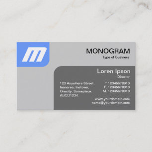 Panels MonoGram - Baby Blue und Gray Visitenkarte