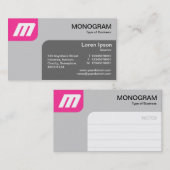 Panels MonoGram - Hot Pink und Gray Visitenkarte (Vorne/Hinten)