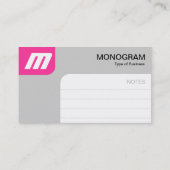 Panels MonoGram - Hot Pink und Gray Visitenkarte (Rückseite)