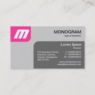 Panels MonoGram - Hot Pink und Gray Visitenkarte