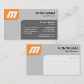 Panels MonoGram - Lt Orange und Gray Visitenkarte (Vorne/Hinten)