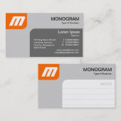 Panels MonoGram - Orange und Gray Visitenkarte (Vorne/Hinten)