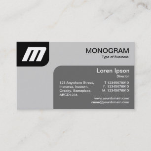Panels MonoGram - Schwarz und Grau Visitenkarte