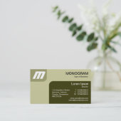 Panels MonoGram - Shades of Khaki/Olive Visitenkarte (Stehend Vorderseite)