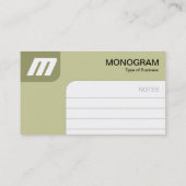 Panels MonoGram - Shades of Khaki/Olive Visitenkarte (Rückseite)