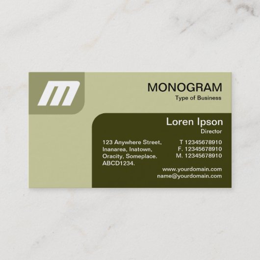 Panels MonoGram - Shades of Khaki/Olive Visitenkarte (Vorderseite)