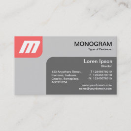 Panels MonoGram - Tropisches Rosa und Grau Visitenkarte