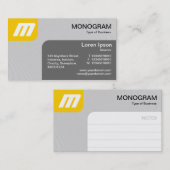 Panels MonoGram v2 - Amber und Grau Visitenkarte (Vorne/Hinten)