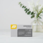 Panels MonoGram v2 - Amber und Grau Visitenkarte (Stehend Vorderseite)