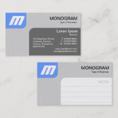 Panels MonoGram v2 - Baby Blue und Gray Visitenkarte (Vorne/Hinten)