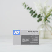 Panels MonoGram v2 - Baby Blue und Gray Visitenkarte (Stehend Vorderseite)
