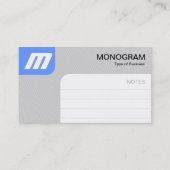 Panels MonoGram v2 - Baby Blue und Gray Visitenkarte (Rückseite)