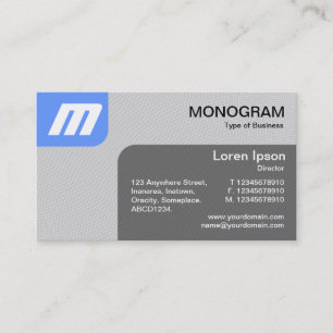 Panels MonoGram v2 - Baby Blue und Gray Visitenkarte