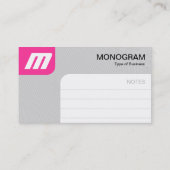 Panels MonoGram v2 - Hot Pink und Gray Visitenkarte (Rückseite)