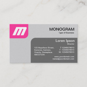 Panels MonoGram v2 - Hot Pink und Gray Visitenkarte