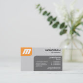 Panels MonoGram v2 - Lt Orange und Gray Visitenkarte (Stehend Vorderseite)