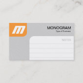 Panels MonoGram v2 - Lt Orange und Gray Visitenkarte (Rückseite)