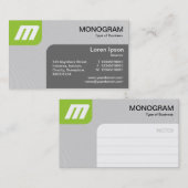Panels MonoGram v2 - Martian Green und Gray Visitenkarte (Vorne/Hinten)