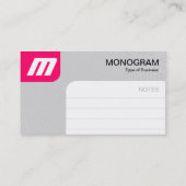 Panels MonoGram v2 - Neon Red und Gray Visitenkarte (Rückseite)