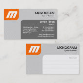 Panels MonoGram v2 - Orange und Gray Visitenkarte (Vorne/Hinten)
