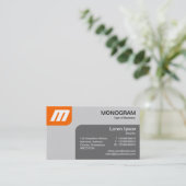 Panels MonoGram v2 - Orange und Gray Visitenkarte (Stehend Vorderseite)