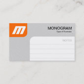 Panels MonoGram v2 - Orange und Gray Visitenkarte (Rückseite)