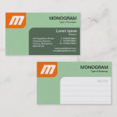 Panels MonoGram v2 - Orange und Green Visitenkarte (Vorne/Hinten)