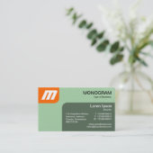 Panels MonoGram v2 - Orange und Green Visitenkarte (Stehend Vorderseite)