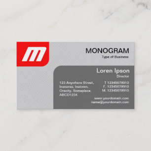 Panels MonoGram v2 - Rot und Grau Visitenkarte