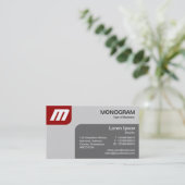 Panels MonoGram v2 - Ruby und Gray Visitenkarte (Stehend Vorderseite)