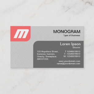Panels MonoGram v2 - Tropisches Rosa und Grau Visitenkarte