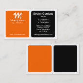 Panels - orange, schwarz und weiß visitenkarte (Vorne/Hinten)