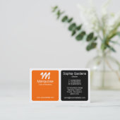 Panels - orange, schwarz und weiß visitenkarte (Stehend Vorderseite)