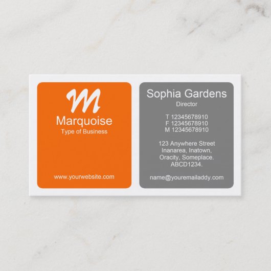 Panels - Orange und Grau Visitenkarte (Vorderseite)