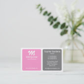 Panels - Rosa, Grau und Weiß Visitenkarte (Stehend Vorderseite)