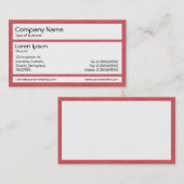 Panels - rotes Papier mit Creme Visitenkarte (Vorne/Hinten)