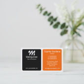 Panels - Schwarz, Orange und Weiß Visitenkarte (Stehend Vorderseite)