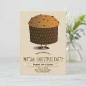 Panettone Character Virtual Christmas Party Einladung (Stehend Vorderseite)